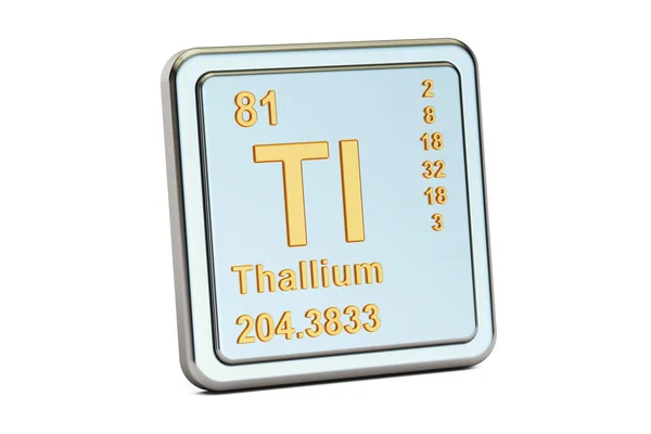 Talyum Tl, kimyasal element işareti. 3D render — Stok fotoğraf