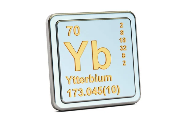 İterbiyum Yb, kimyasal element işareti. 3D render — Stok fotoğraf