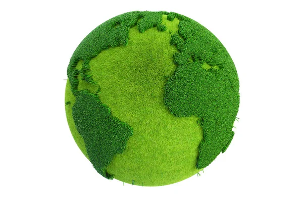 Grass Earth Globe, rendering 3D — Foto Stock