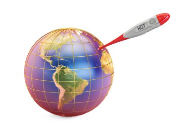 Global warming concept. 3D rendering clipart