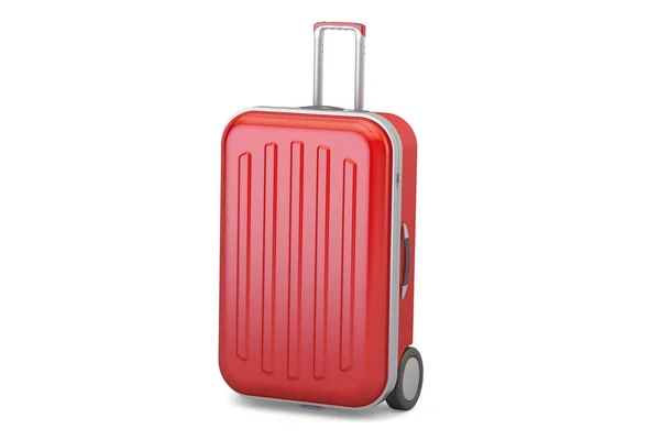 Piros bőrönd, 3d-leképezés — Stock Fotó
