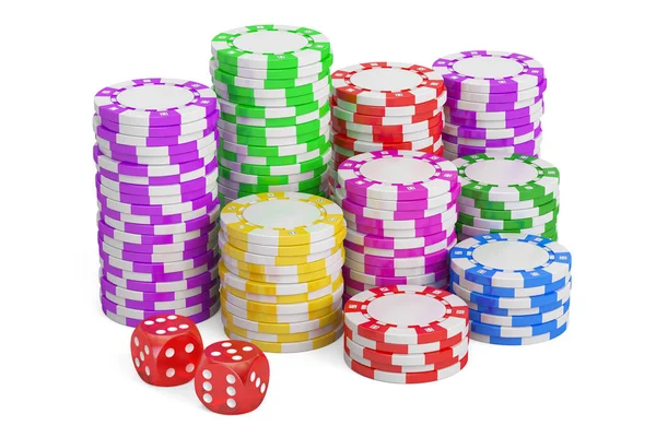 Casino, hazardní koncept. 3D vykreslování — Stock fotografie