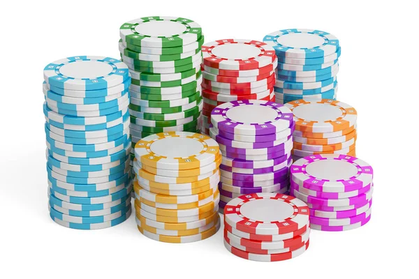 Casino tokeny, 3d vykreslování — Stock fotografie