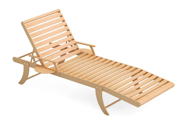 Wooden sun lounger, 3D rendering — Stock Photo, Image