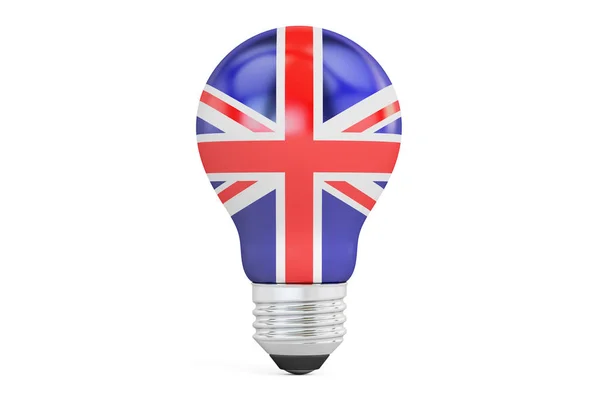 英国旗、3 d レンダリングの電球 — ストック写真