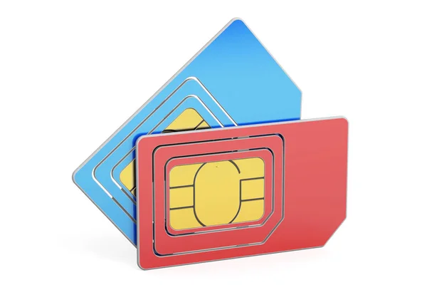 SIM cards, 3D rendering — Stock Photo, Image