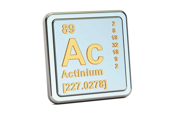 Actinium Ac, chemical element sign. 3D rendering — Stock Photo, Image