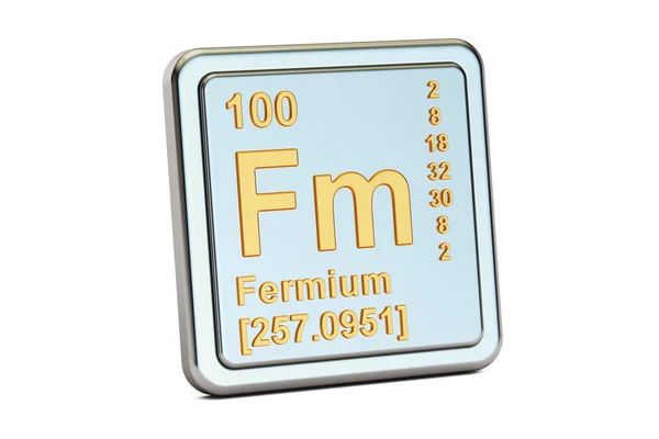 Fermium Fm, kimyasal element işareti. 3D render — Stok fotoğraf