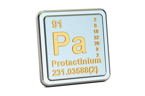 Protactinium of protoactinium, Pa scheikundig element teken. 3D rend — Stockfoto