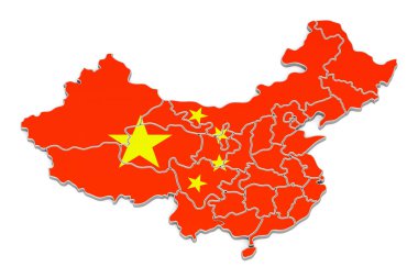 Çin Haritası, 3d render