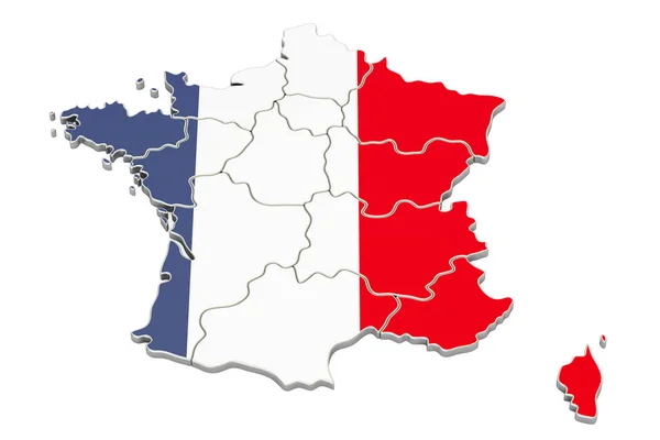프랑스 지도, 3 차원 렌더링 — 스톡 사진
