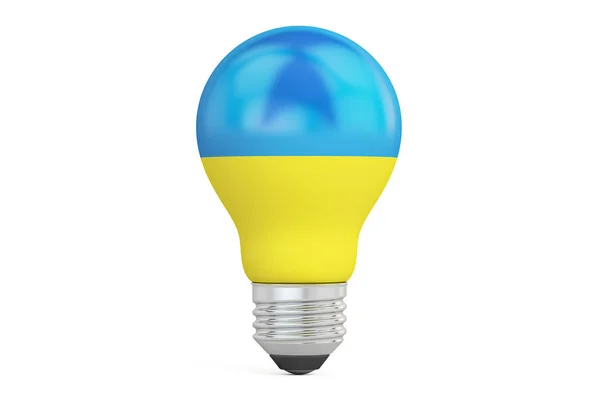 Light bulb with Ukraine flag, 3D rendering — Stock Photo, Image