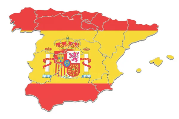 Spagna mappa, rendering 3D — Foto Stock
