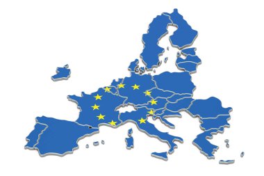 Avrupa Birliği Haritası, 3d render