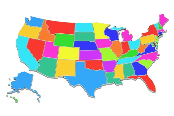 Кольорові карти США, 3d-рендерінг — стокове фото