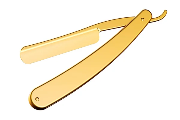 Золотий бритвою крупним планом, 3d-рендерінг — стокове фото