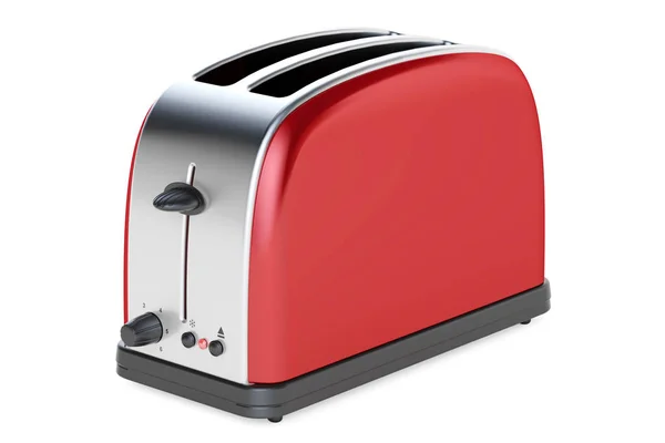 Красный тостер, 3D рендеринг — стоковое фото