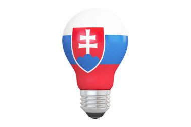 Ampul Slovakya bayrağı, 3d render ile