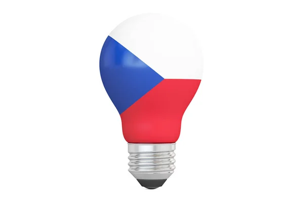 Ampoule avec drapeau de la République tchèque, rendu 3D — Photo