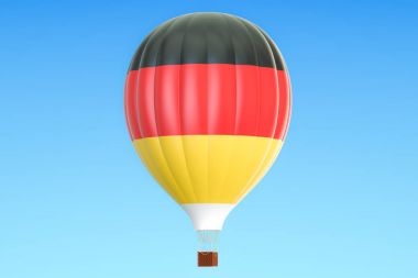 Sıcak hava balonu Almanya bayrağı, 3d render ile