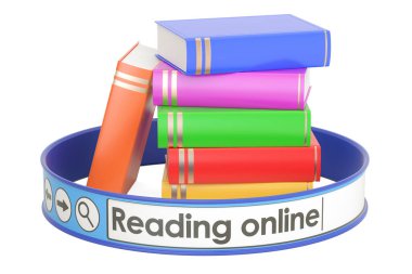 okuma online kavramı, 3d render