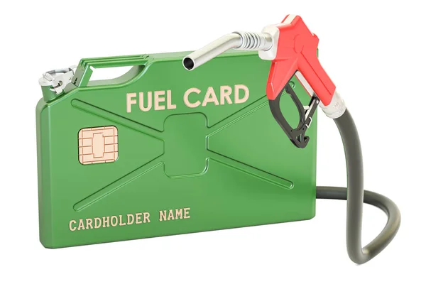 Concepto de tarjeta de combustible, renderizado 3D — Foto de Stock