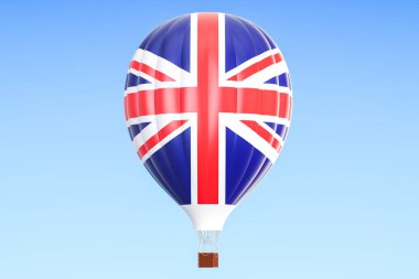 İngiltere bayrak, 3d render ile sıcak hava balonu