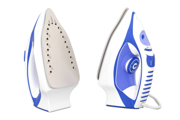 electric steam irons, 3D rendering