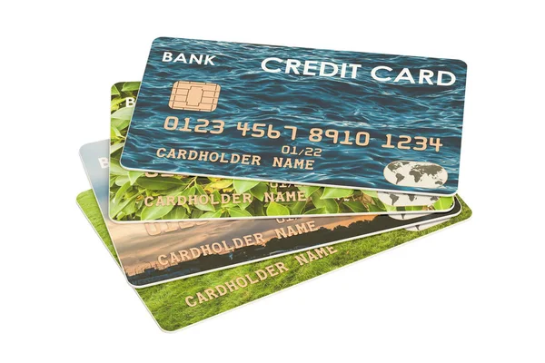 Carte di credito, rendering 3D — Foto Stock