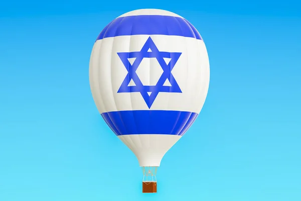 Hőlégballon, Izrael zászló, 3d-leképezés — Stock Fotó