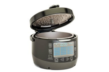 Açılan otomatik Multicooker, 3d render