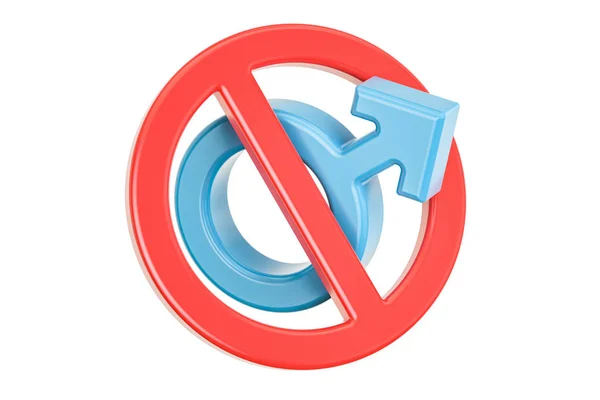 Female gender symbol with forbidden, prohibition sign. 3D render — Stock Photo, Image