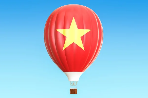 Globo de aire caliente con bandera de Vietnam, representación 3D — Foto de Stock