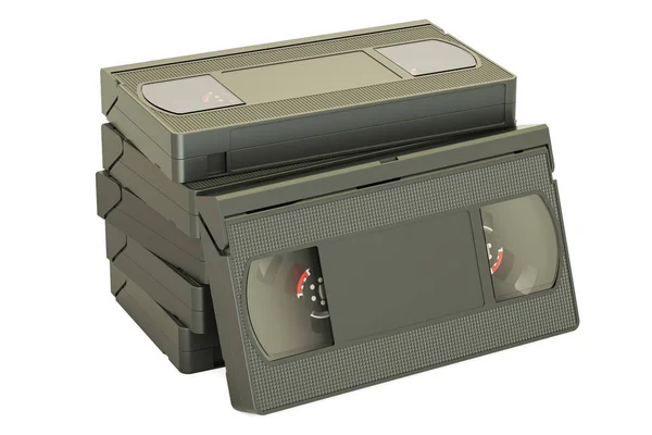 Set di videocassette, rendering 3D — Foto Stock