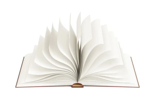 Aufgeschlagenes leeres Buch, Vorlage. 3D-Darstellung — Stockfoto