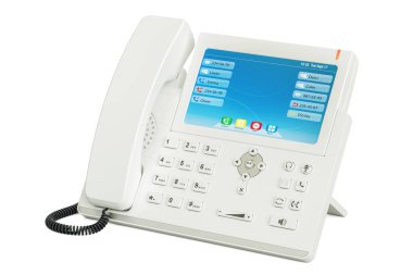 Modern beyaz IP telefon, 3d render