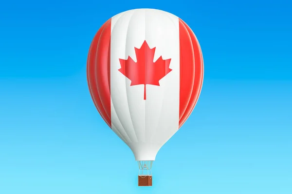 热气球与加拿大国旗，3d 渲染 — 图库照片