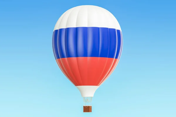 Globo de aire caliente con bandera de Rusia, representación 3D —  Fotos de Stock