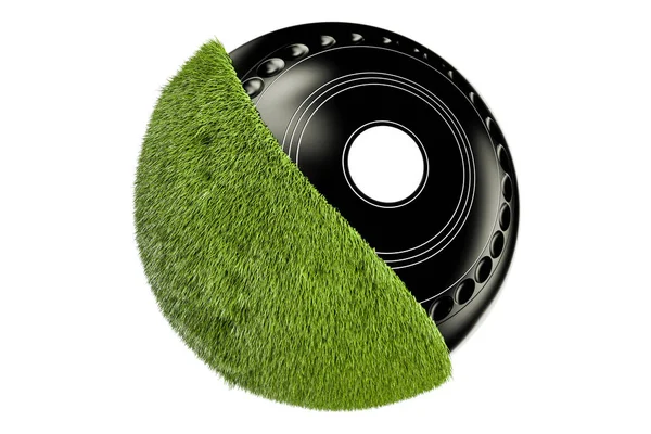 Grassy Lawn Bowl concept, 3D rendering — Stock Photo, Image