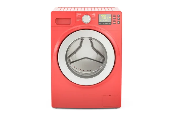 Red washing machine, 3D rendering — Stock Photo, Image