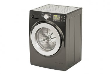 siyah çamaşır makinesi, 3d render