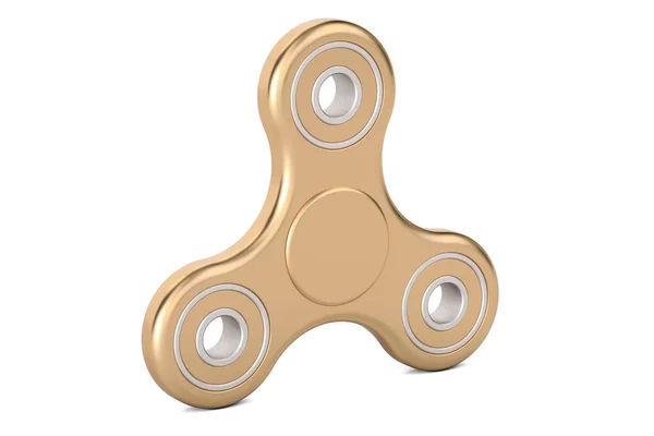 Golden Fidget Spinner, renderização 3D — Fotografia de Stock