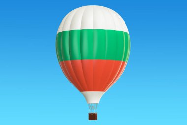 Bulgaristan bayrağı, 3d render ile sıcak hava balonu