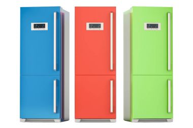 Renkli buzdolapları, 3d render kümesi