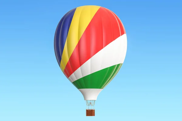 Luftballong med Seychellerna flagga, 3d-rendering — Stockfoto