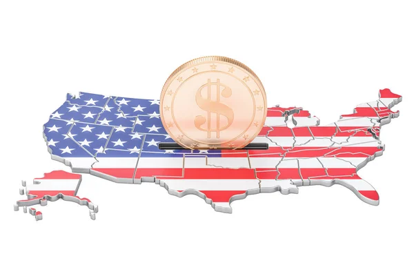 Investeringar i Usa, affärsidé. 3D-rendering — Stockfoto