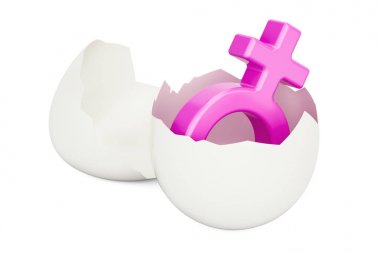 İçinde kadın simgesiyle 3d render yumurta