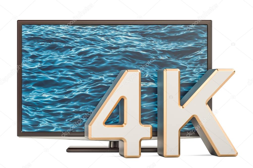 TV set 4K concept, 3D rendering