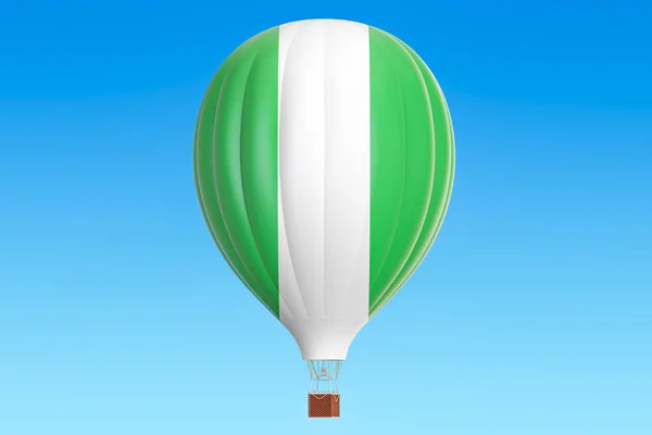 热气球与尼日利亚国旗，3d 渲染 — 图库照片