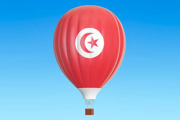チュニジアの国旗、3 d レンダリングと熱気球 — ストック写真